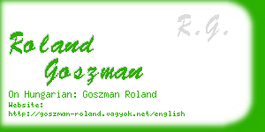 roland goszman business card